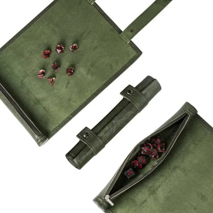 Scroll of Holding (Green) | Vegan Leather Dice Mat