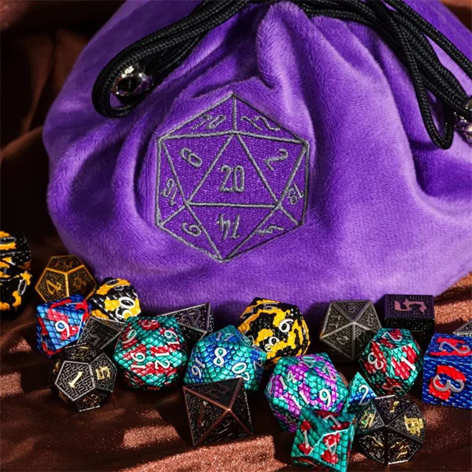 Velvet Vault | Super-Soft Large Dice Bag | Purple