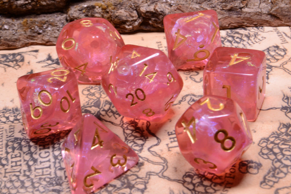 Ethereal Fae | Wine Red | Soft Edge | Resin | Dice Set