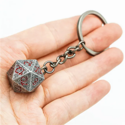 Keyring | Stone Effect | Metal D20