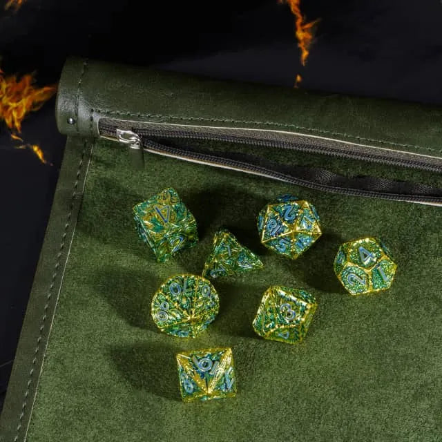 Scroll of Holding (Green) | Vegan Leather Dice Mat