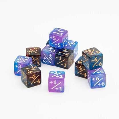 16mm D6 Dice Counters | Red & Blue | 12 Pack - Tabletop Dominion