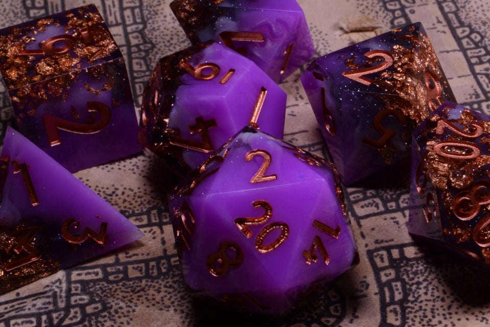 Copper Haze | Sharp Edge Dice | 7 Piece Set