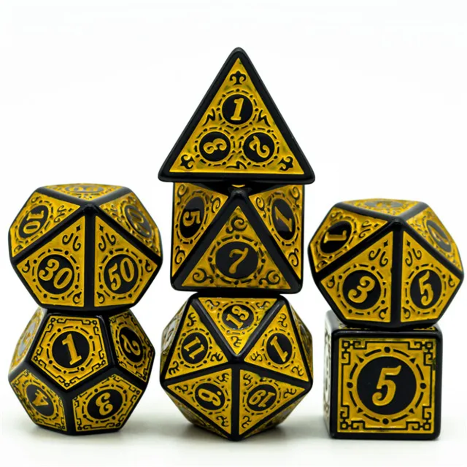 Sunlit Runes | Acrylic Dice | 7 Piece Set