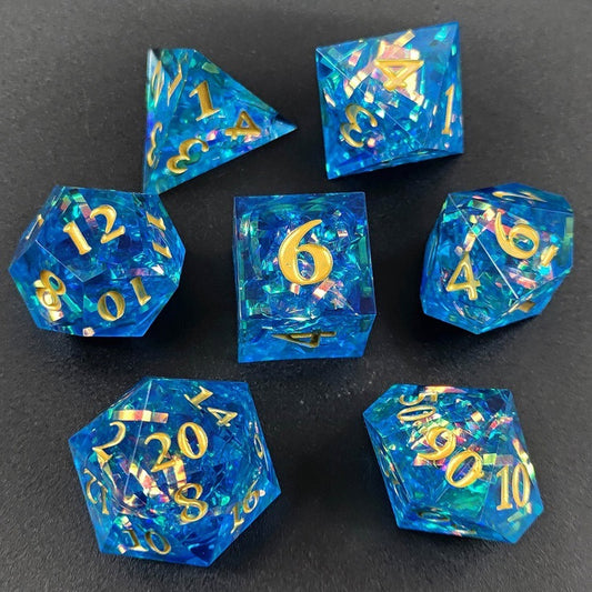 Skyward Spark | Sharp Edge Dice | 7 Piece Set