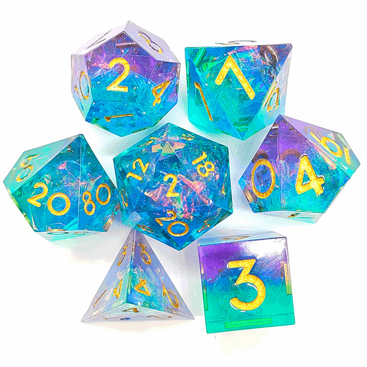 Jelly Twinkle | Sharp Edge Dice | 7 Piece Set