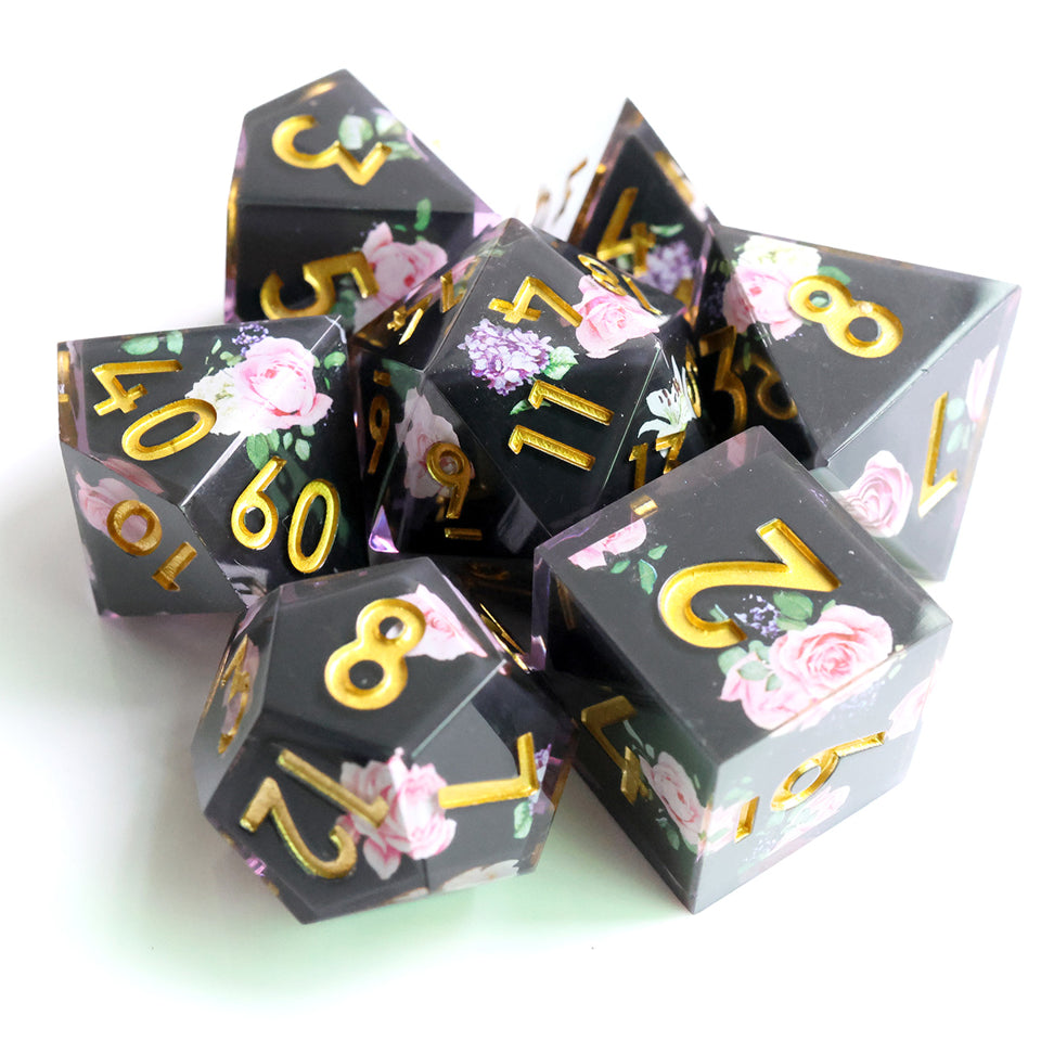 Floral Tsundere | Art Core Dice| 7 Piece Set