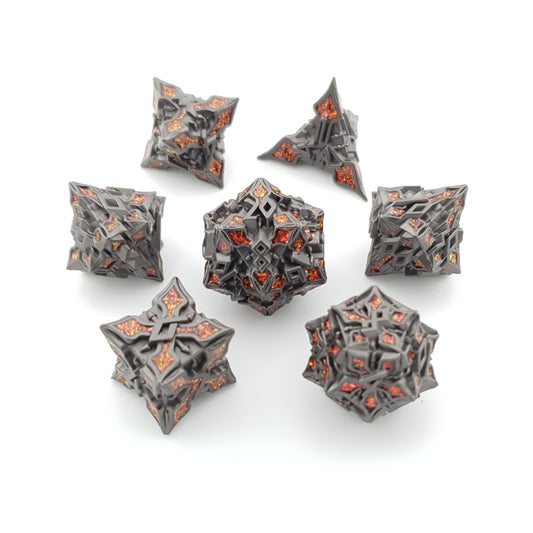 Bloodwood Relic | Solid Metal Dice | 7 Piece Set