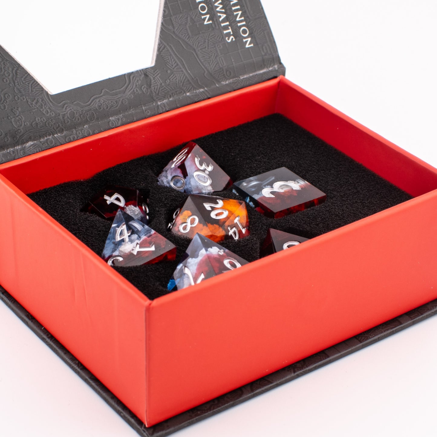 Ember Cloud | Sharp Edge Dice | Resin | 7 Piece Set