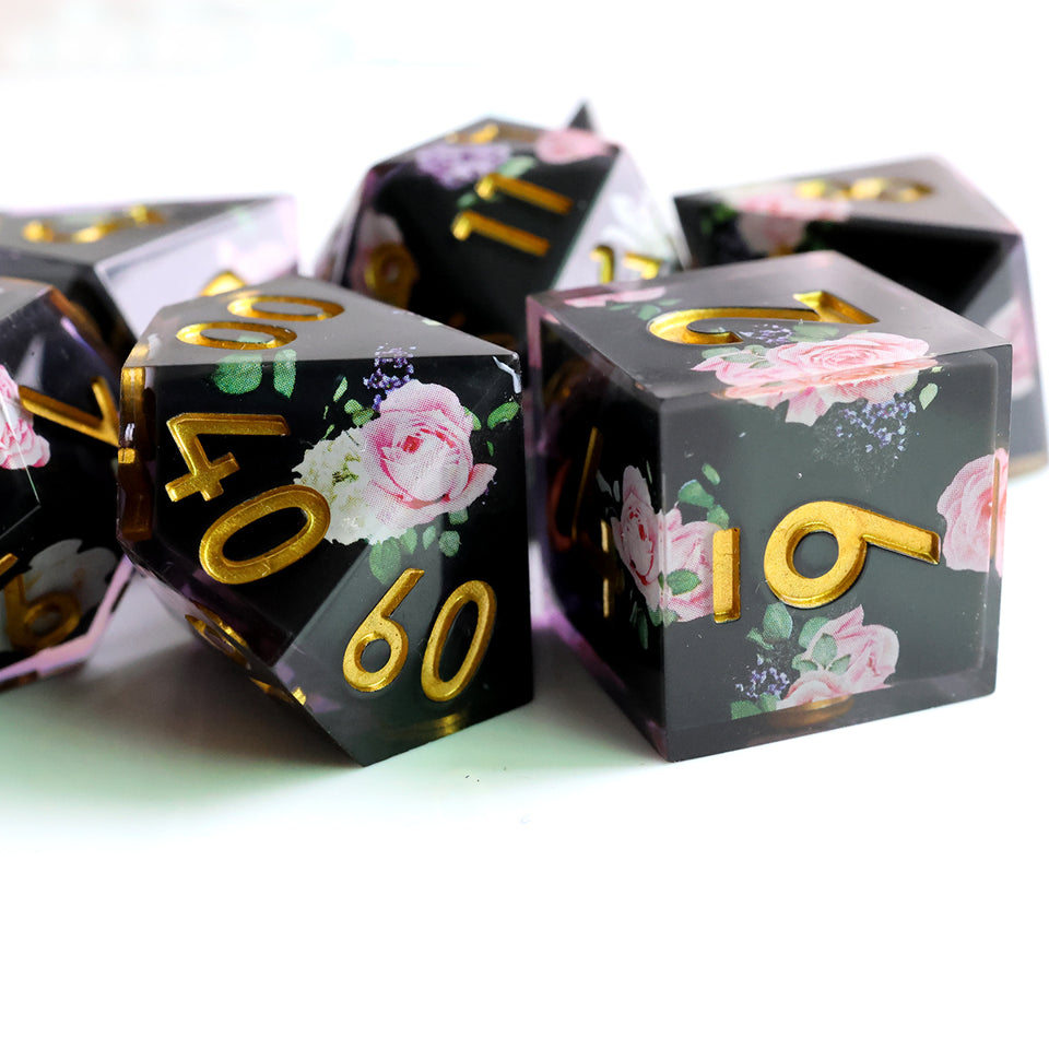 Floral Tsundere | Art Core Dice| 7 Piece Set