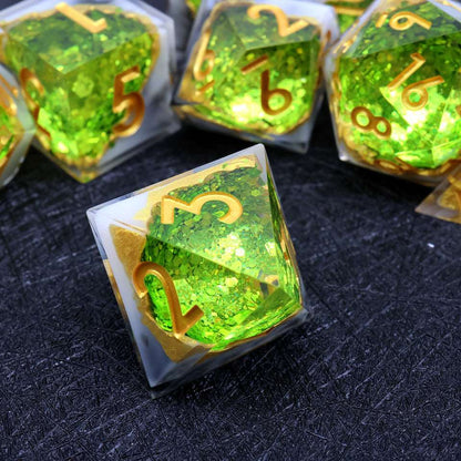 Arctic Emerald | Geode Dice | 7 Piece Set