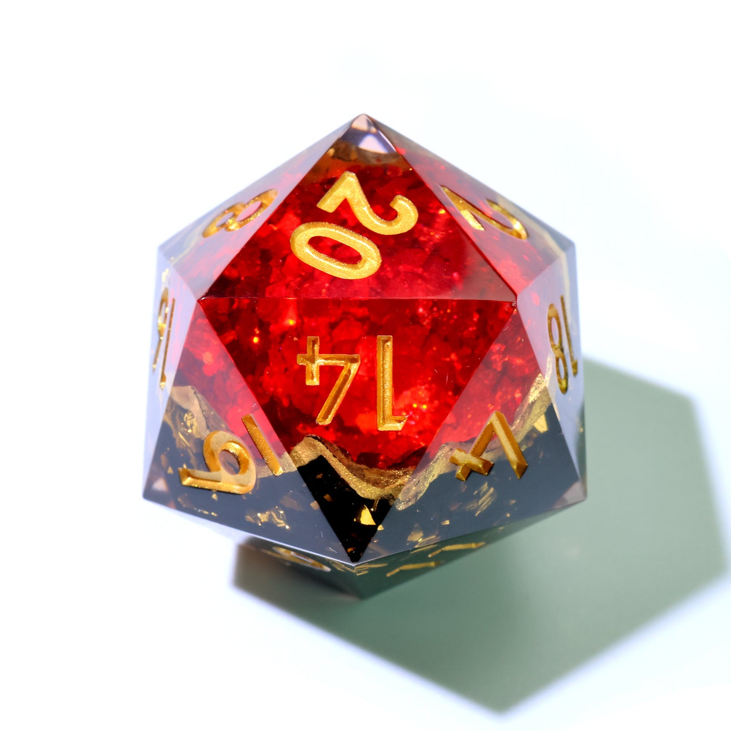 Crimson Abyss | 33mm D20 | Oversized Geode Dice