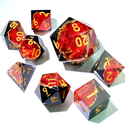 Crimson Abyss | 33mm D20 | Oversized Geode Dice