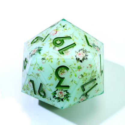 Floral Notes | 33mm D20 | Oversized Art Core Dice