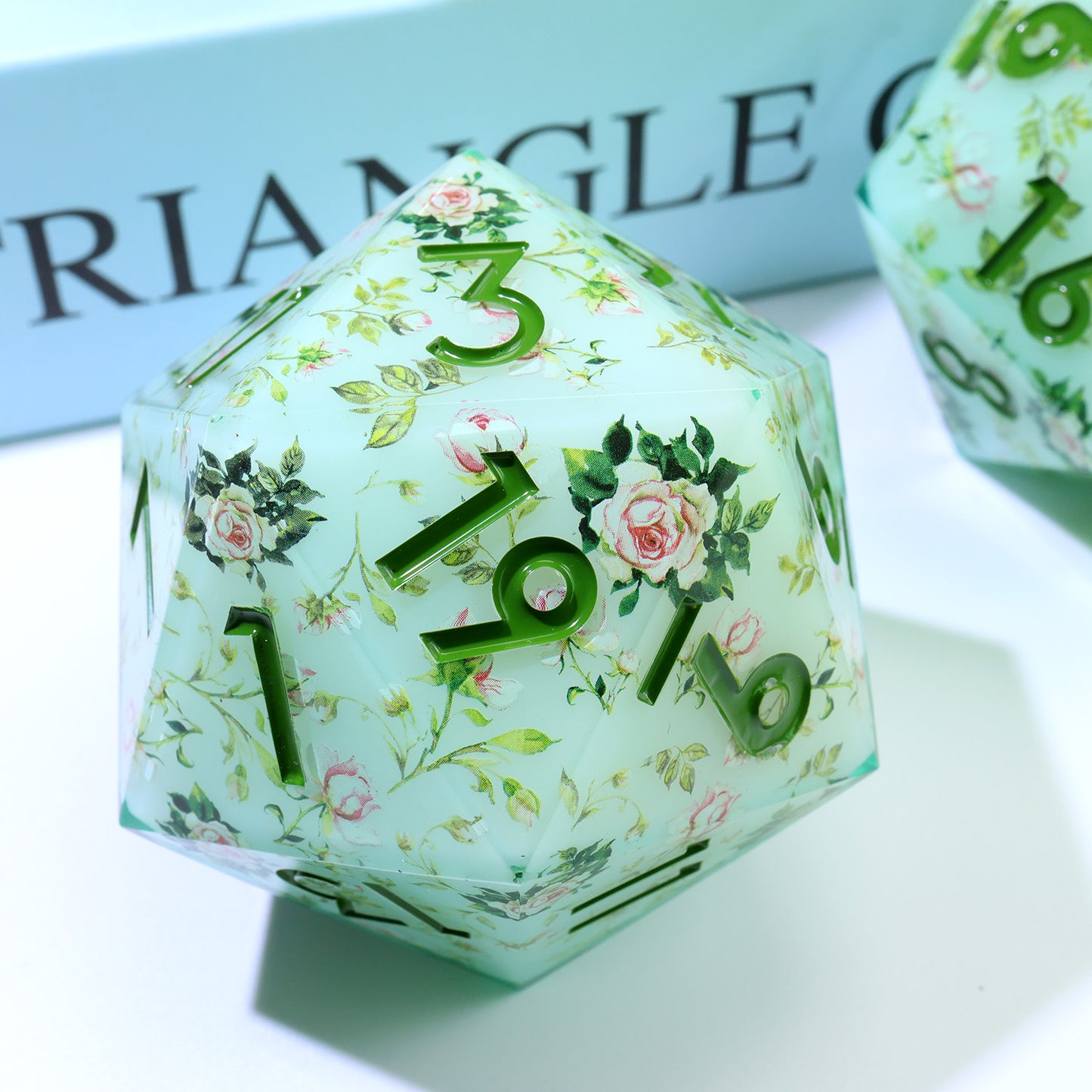 Floral Notes | 33mm D20 | Oversized Art Core Dice