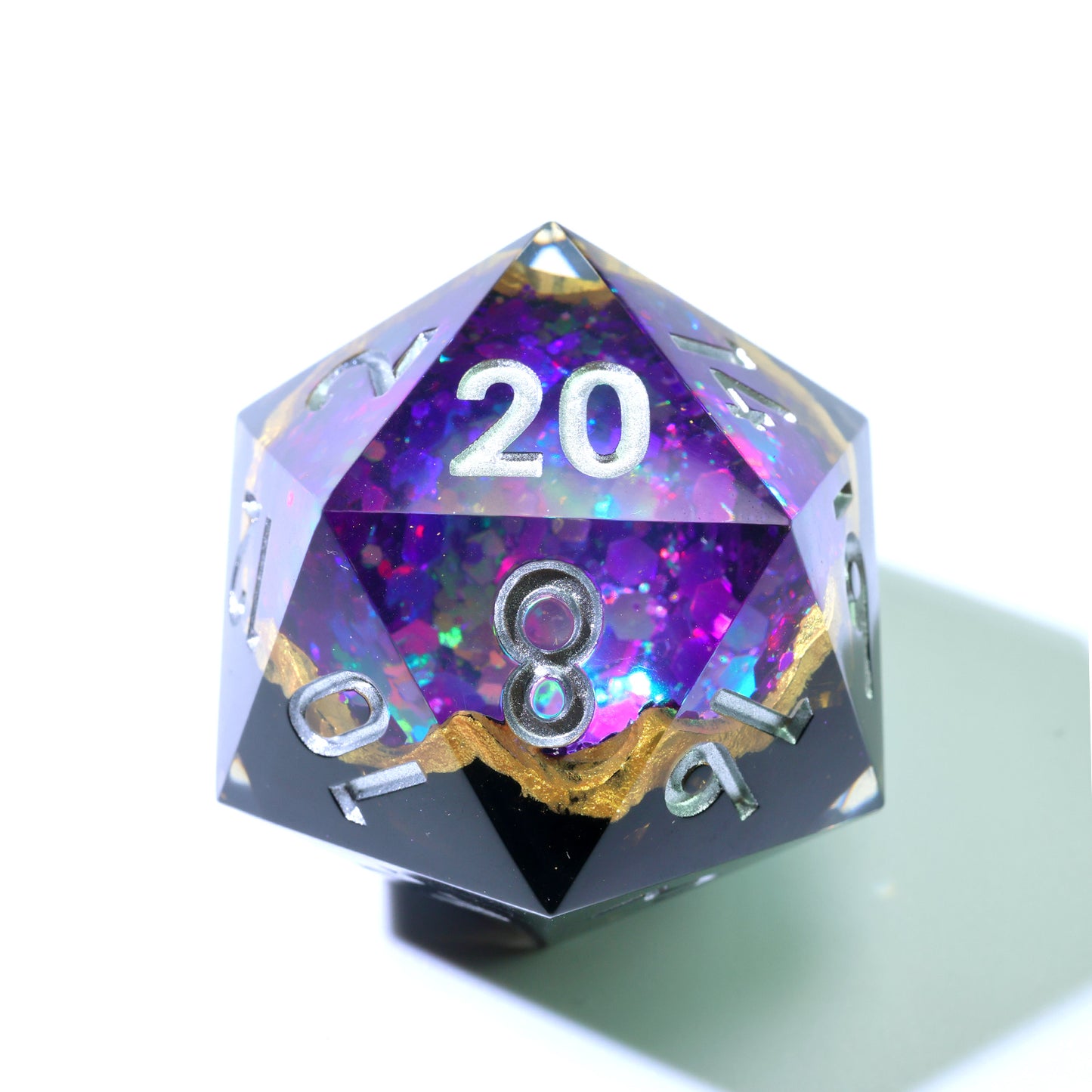 Royal Nebula | 33mm D20 | Oversized Geode Dice