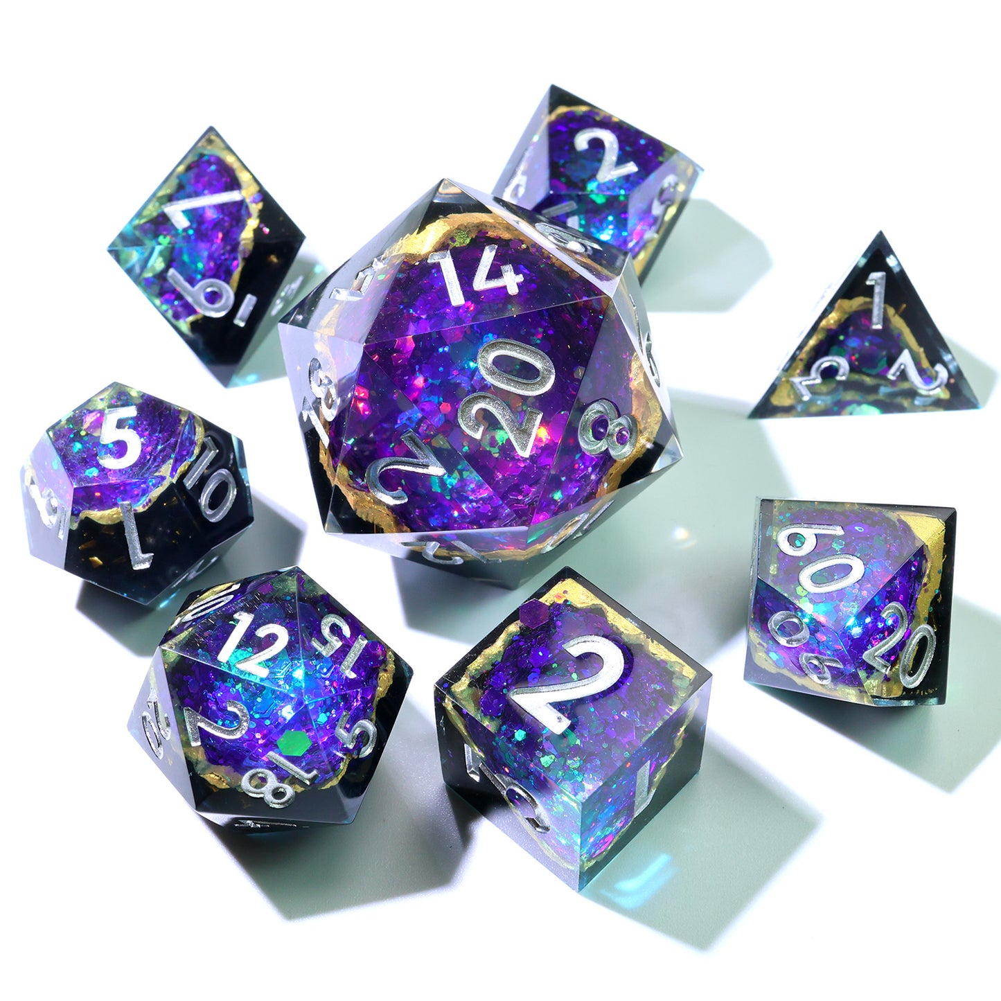 Royal Nebula | 33mm D20 | Oversized Geode Dice