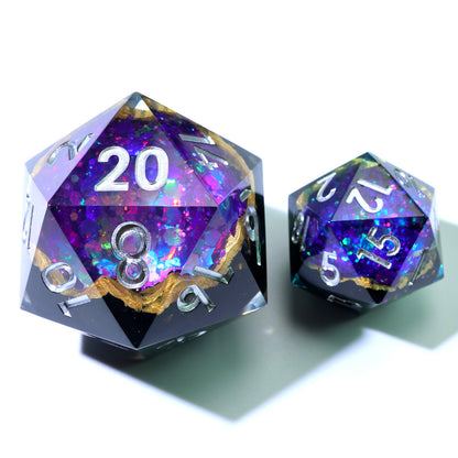 Royal Nebula | 33mm D20 | Oversized Geode Dice