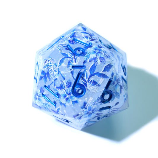 Snowflower | 50mm D20 | Oversized Art Core Dice