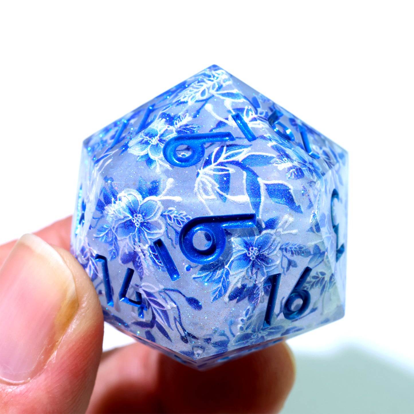 Snowflower | 33mm D20 | Oversized Art Core Dice