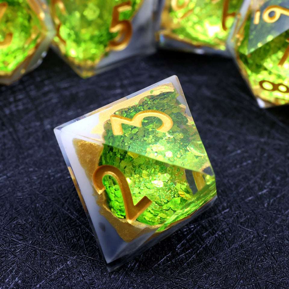 Arctic Emerald | Geode Dice | 7 Piece Set