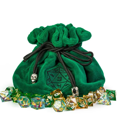 Velvet Vault | Super-Soft Large Dice Bag | Green