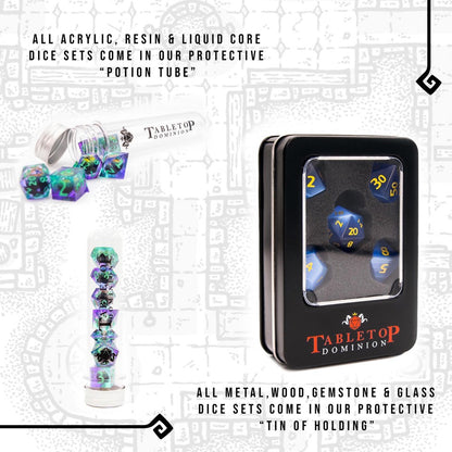Violet Enigma | Soft Edge Dice | Resin | 7 Piece Set