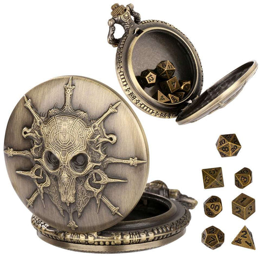 Death's Keeper | Pocket Watch Case | Ancient Gold