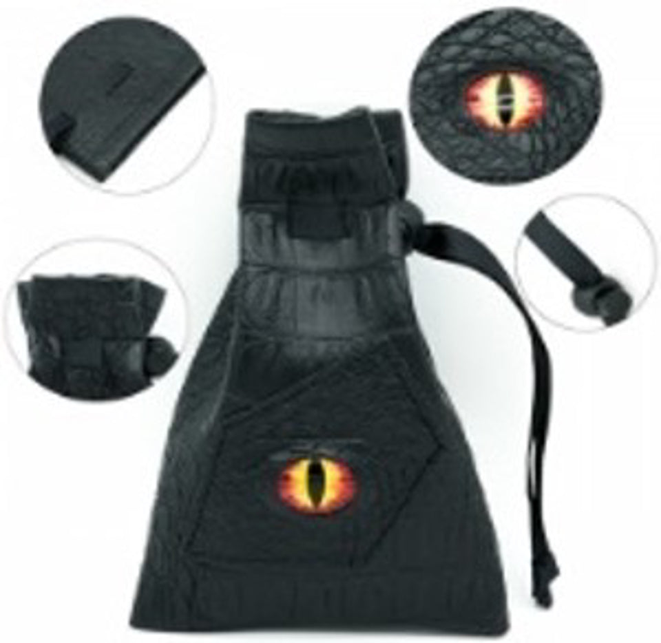 Orange Dragon Eye Dice Bag | Orange | Faux Leather | Dragonscale