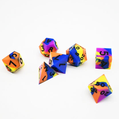 Colourful Squish Rocks | Silicone Dice | 7 Piece Set