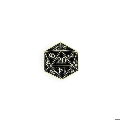 D20 Pin Badge | Black & Gold