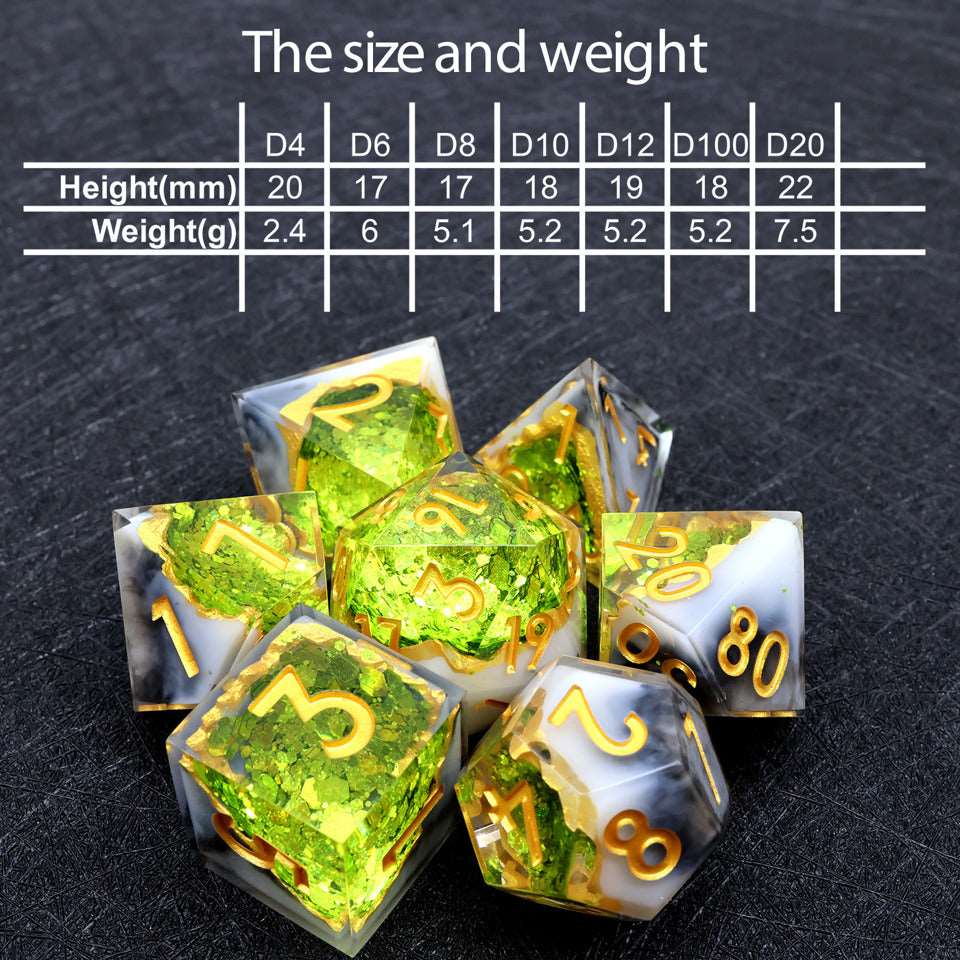 Arctic Emerald | Geode Dice | 7 Piece Set