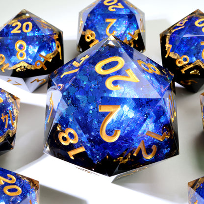 Azure Depths | 50mm D20 | Oversized Geode Dice