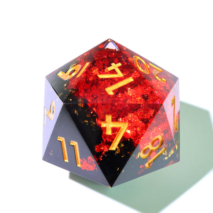 Crimson Abyss | 50mm D20 | Oversized Geode Dice