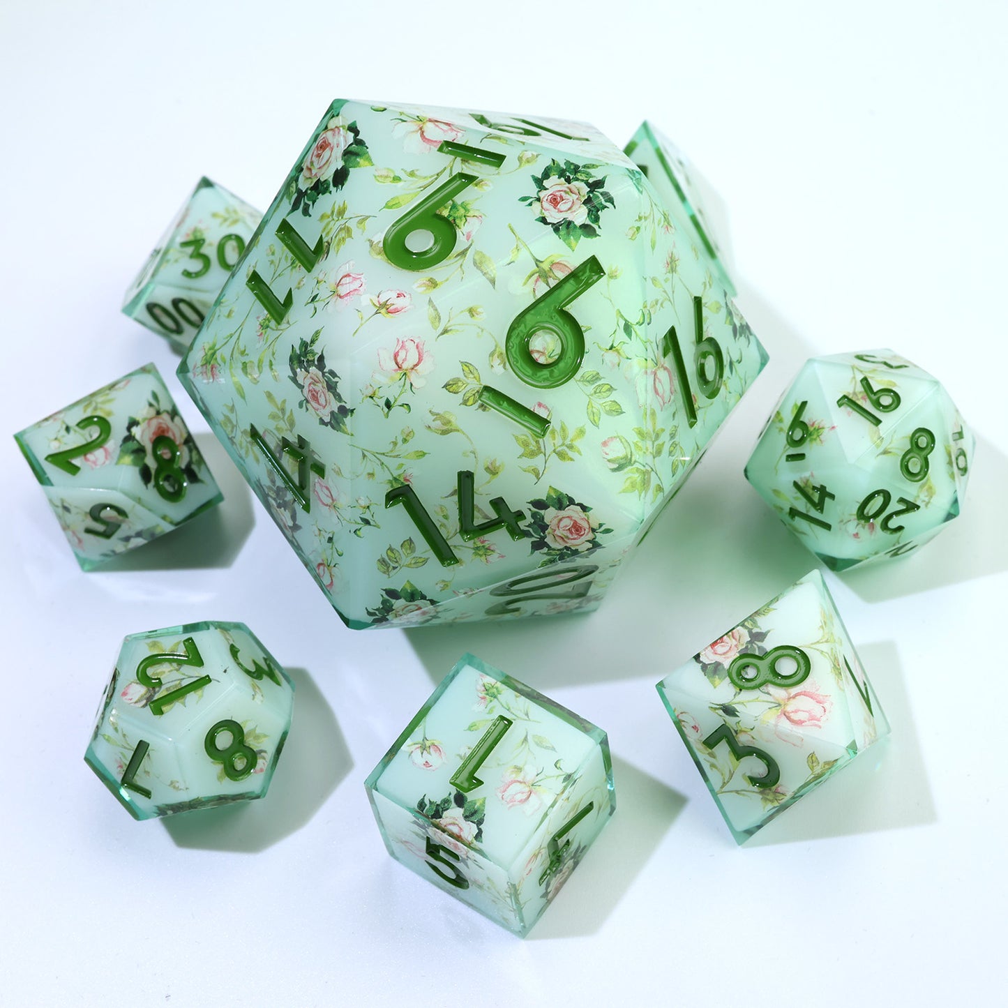 Floral Notes | 50mm D20 | Oversized Art Core Dice