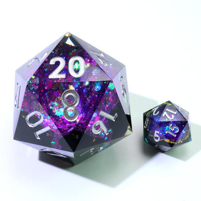 Royal Nebula | 50mm D20 | Oversized Geode Dice