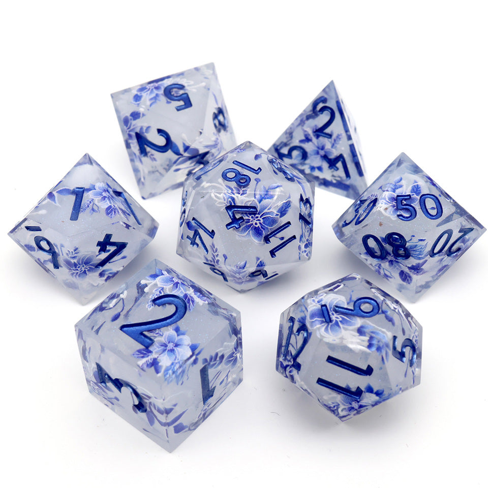 Snowflower | Art Core Dice| 7 Piece Set