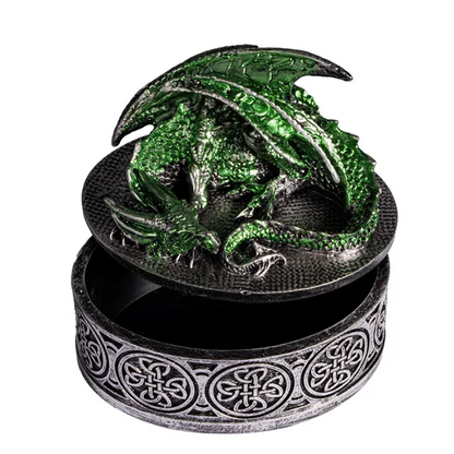 Sleeping Dragon - Resin Dice Box - Green