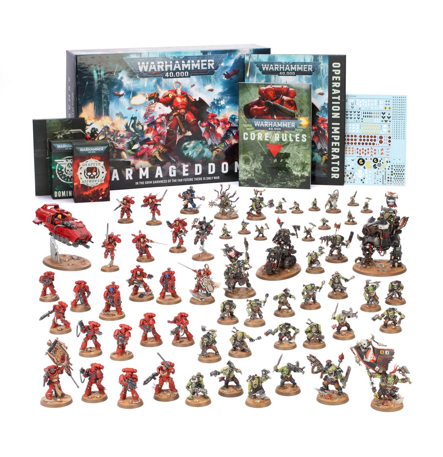 Warhammer 40,000: Armageddon Launch Box – 11th Edition Starter Set with Space Marines, Orks & Rulebook