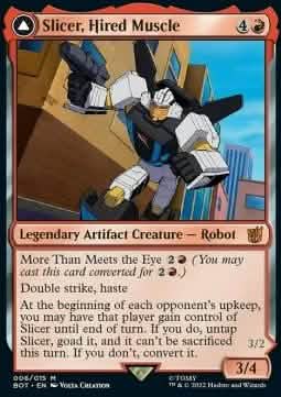 Slicer, Hired Muscle // Slicer, High-Speed Antagonist (V.1) - Universes Beyond: Transformers (Mythic) [BOT-6]