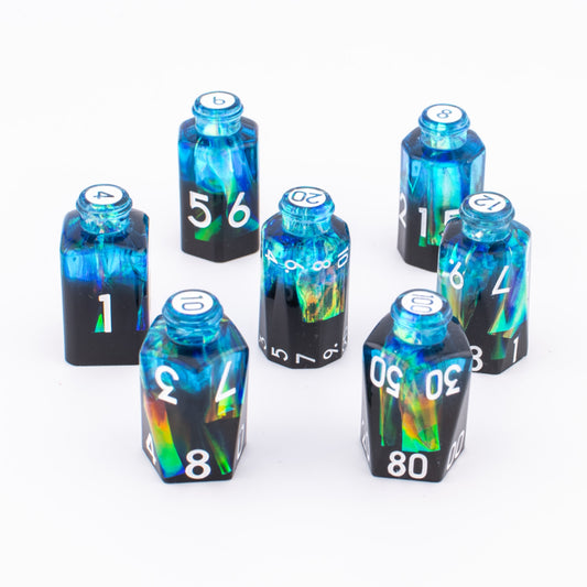 Abyssal Alchemist | Potion Bottle Resin Dice Set | Sharp Edge | 7 Piece Set