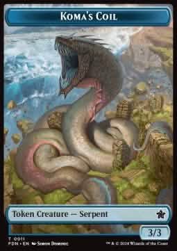 Koma's Coil Token (Blue 3/3) - Magic: The Gathering Foundations: Tokens (Token) [TFDN-T11]