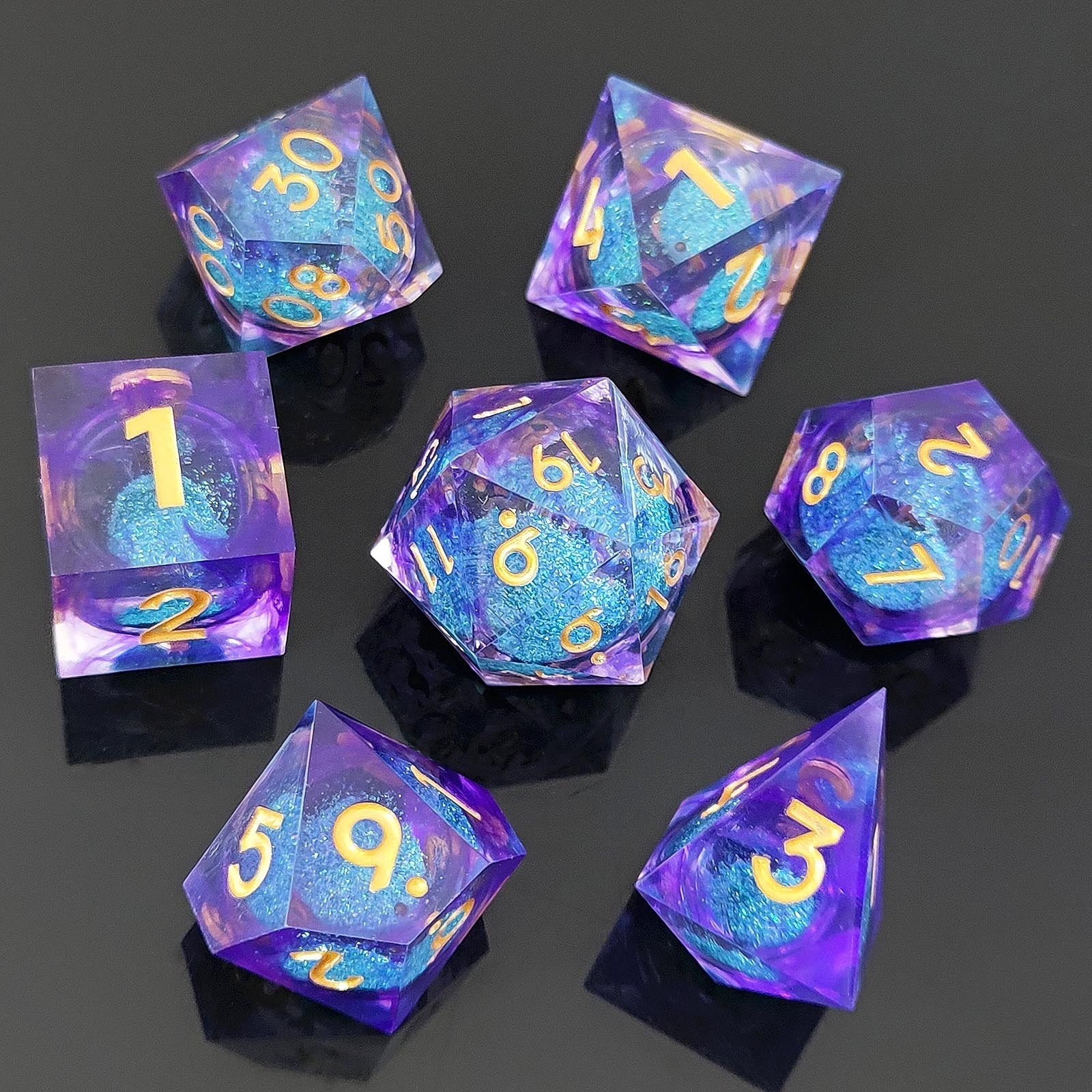 Arcane Rift | Liquid Core Dice | Resin | 7 Piece Set