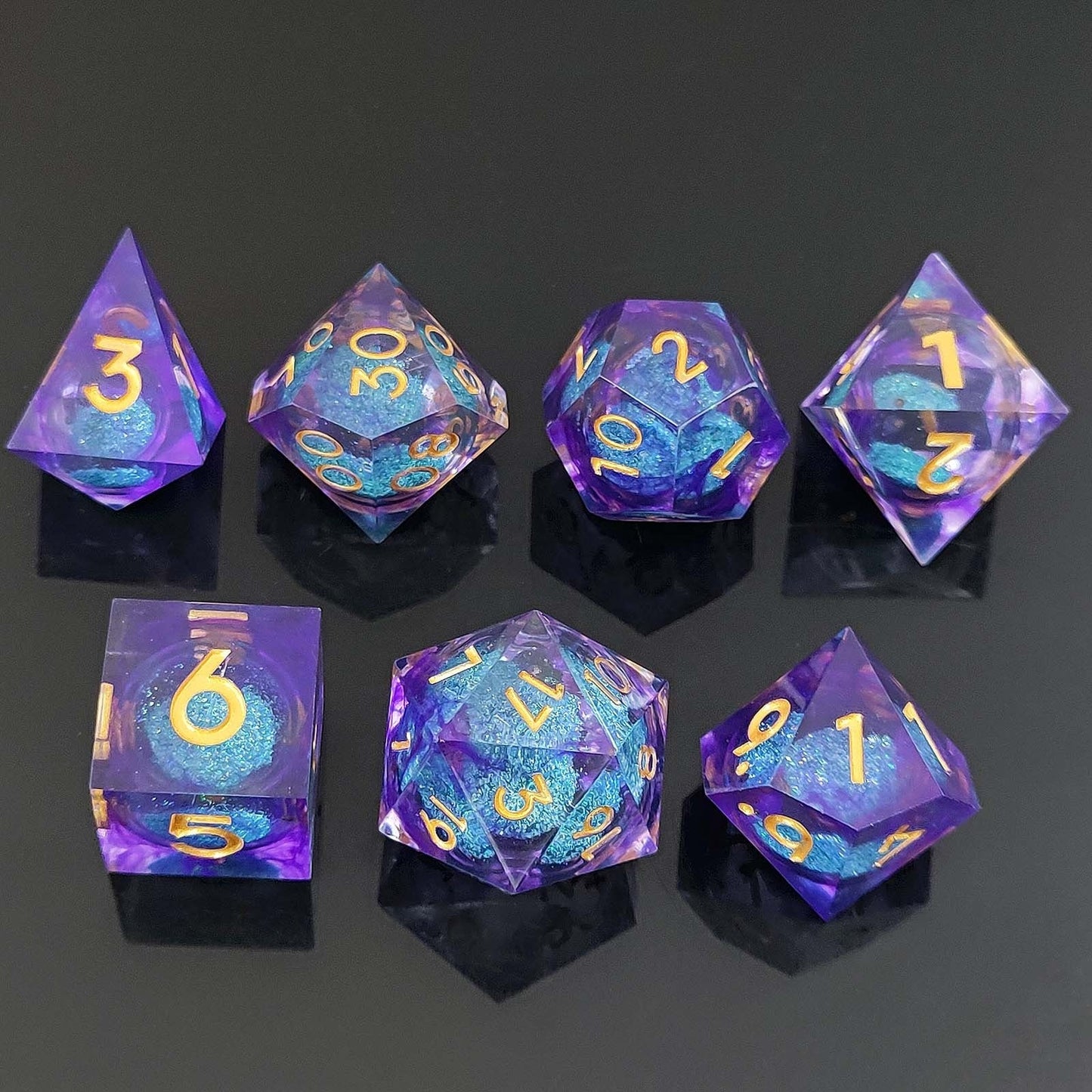 Arcane Rift | Liquid Core Dice | Resin | 7 Piece Set