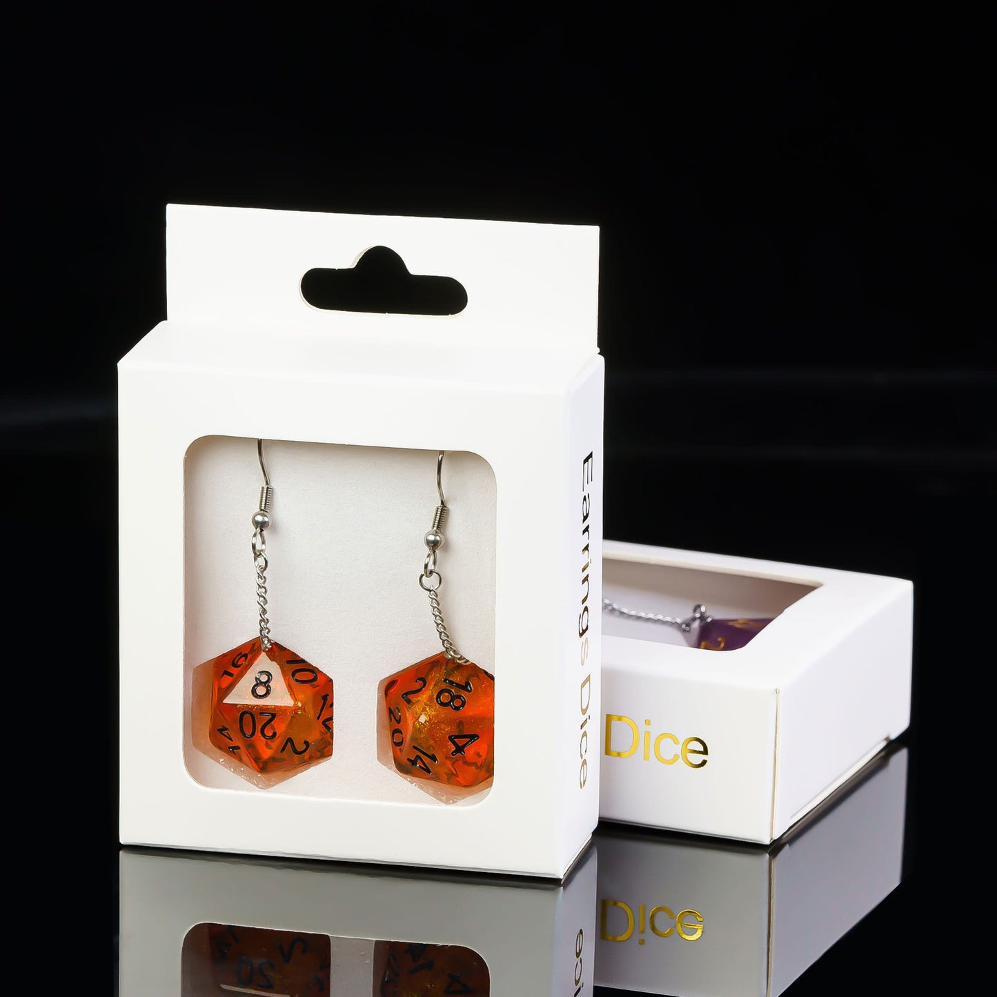 D20 Earrings | Orange