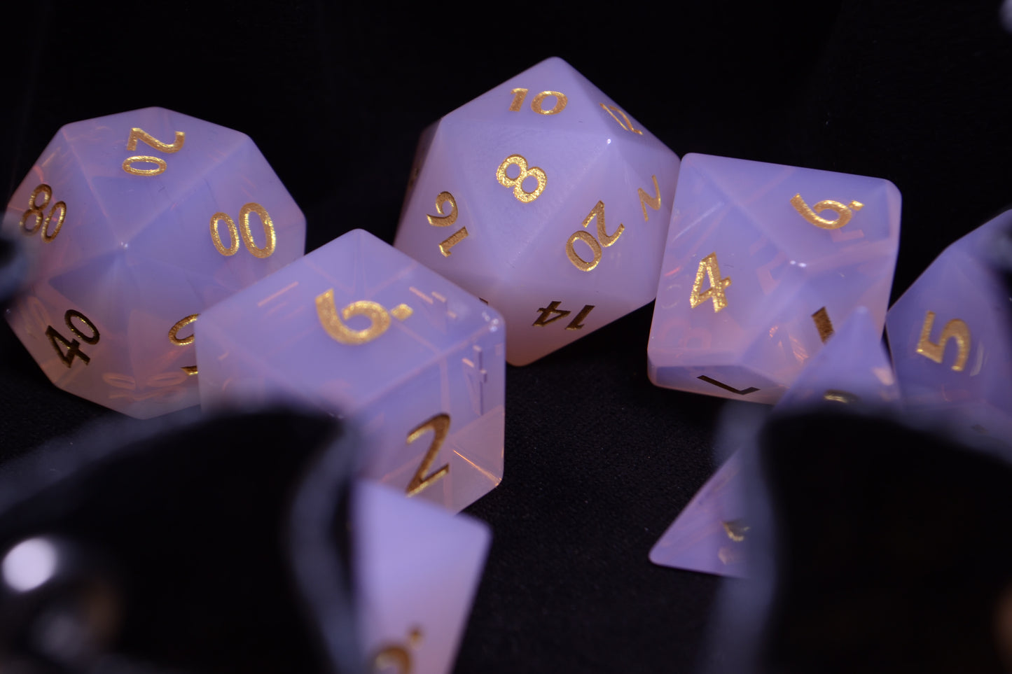 Pink Opalite Gemstone Dice Set | Gemstone Dice Set | Dungeons and Dragons | Pathfinder | DND Dice | Dice Set | Polyhedral Dice Set | RPG Dice Set