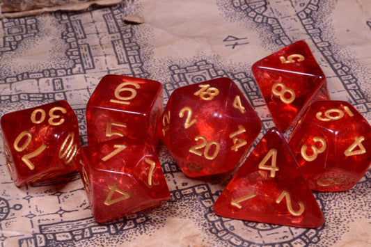 Red | Soft Edge | Resin Dice Set | Holographic Dice Set