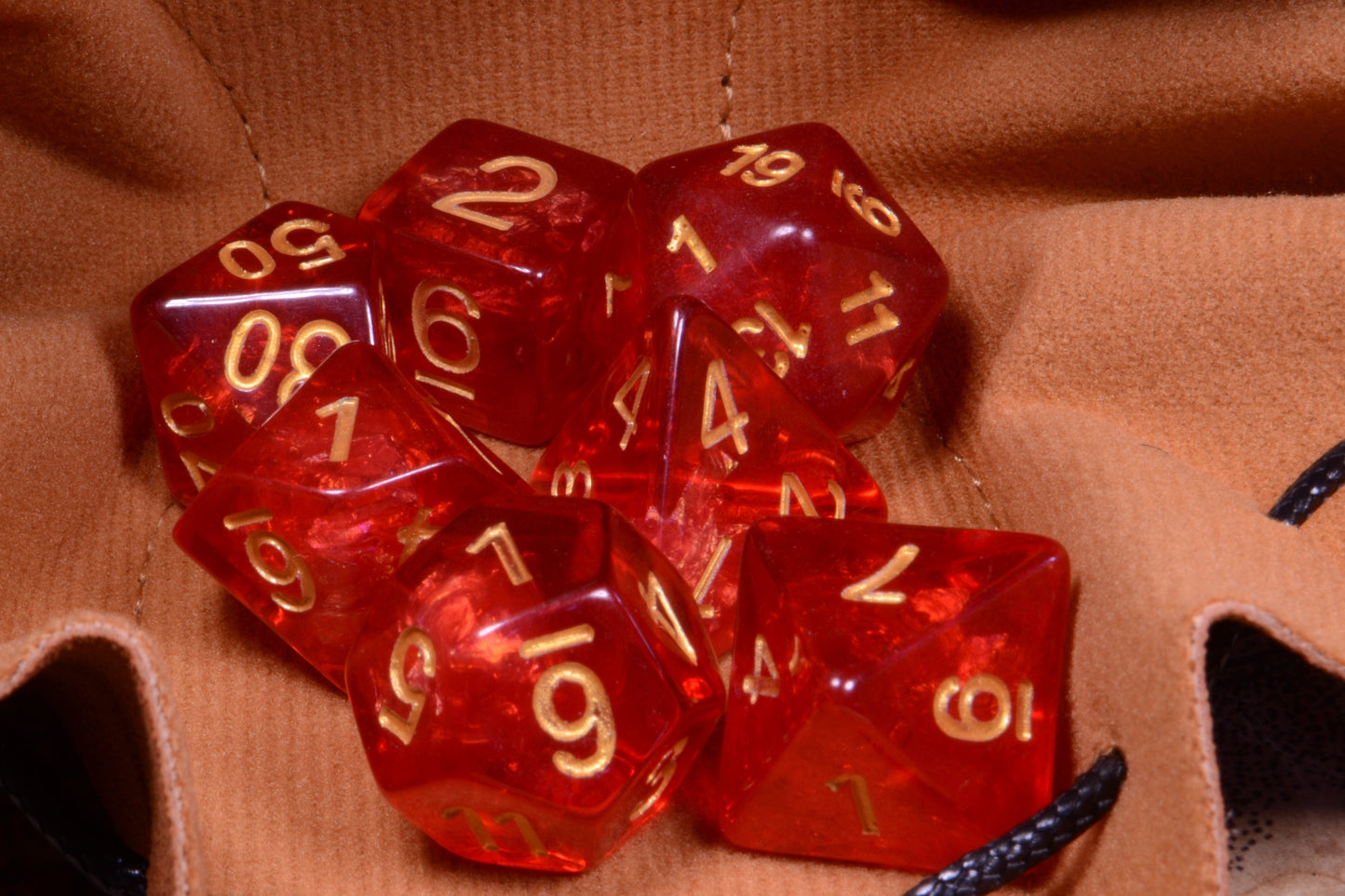Red | Soft Edge | Resin Dice Set | Holographic Dice Set