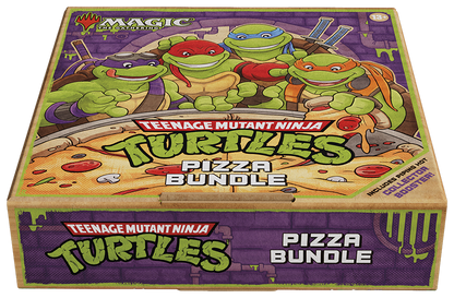 Magic: The Gathering - Teenage Mutant Ninja Turtles Pizza Bundle – close-up view – tabletop card game
