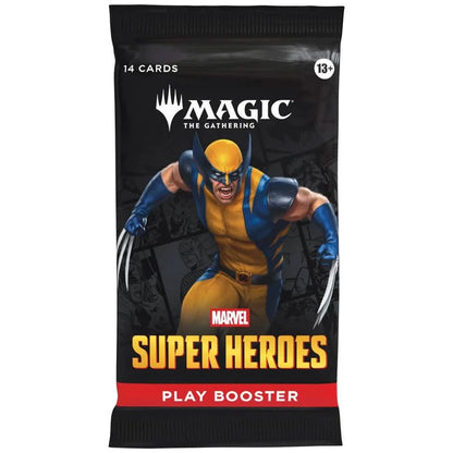 Marvel Super Heroes Play Booster Pack featuring Wolverine, Magic: The Gathering Marvel booster.
